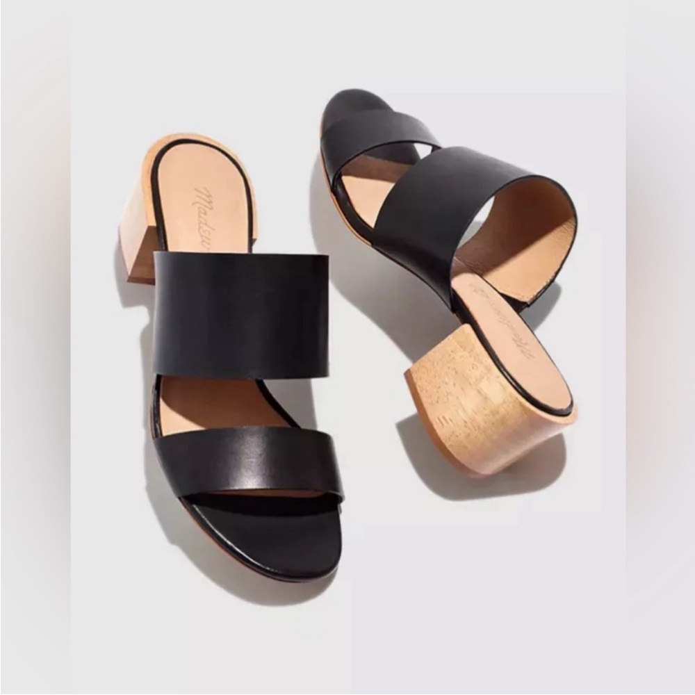 Madewell Leather Kiera Mule Strappy Black Sandal Sz 7 - Picture 13 of 13